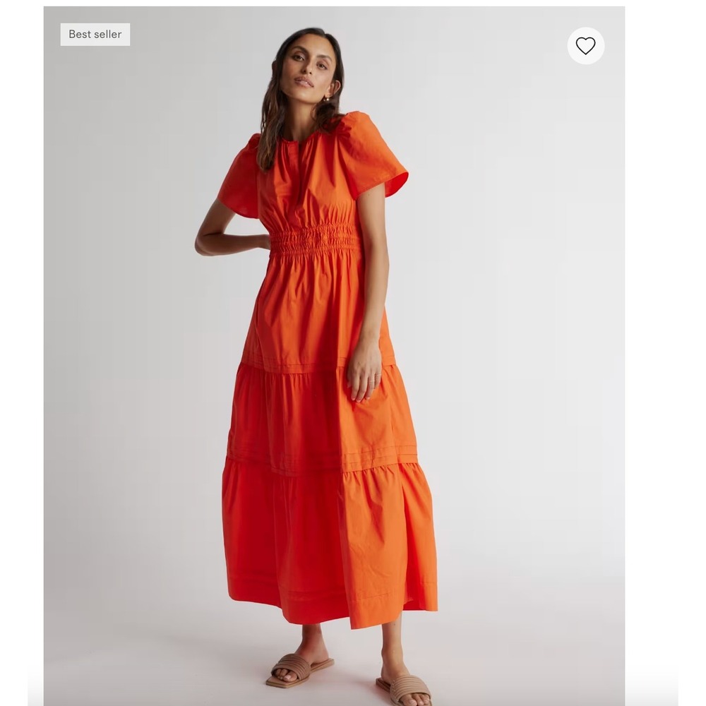 Quince 100% Organic Cotton Poplin Tiered Maxi Dress XS